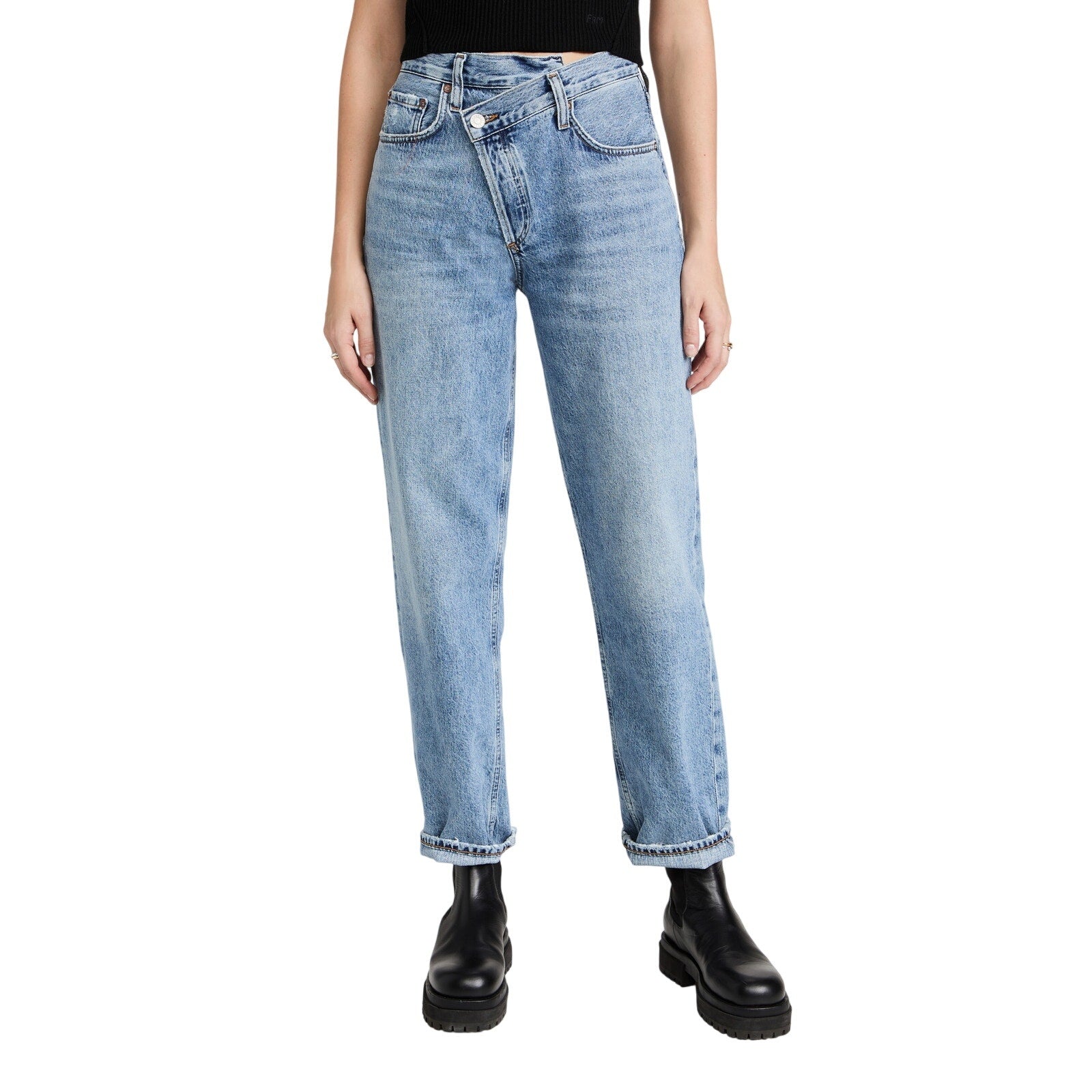 Agolde 'Crisscross' Blue Cotton Upsized Jeans Size 23