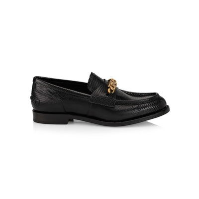 Alexander Wang 'Carter' Black Croc-Embossed Leather Loafers Size 8