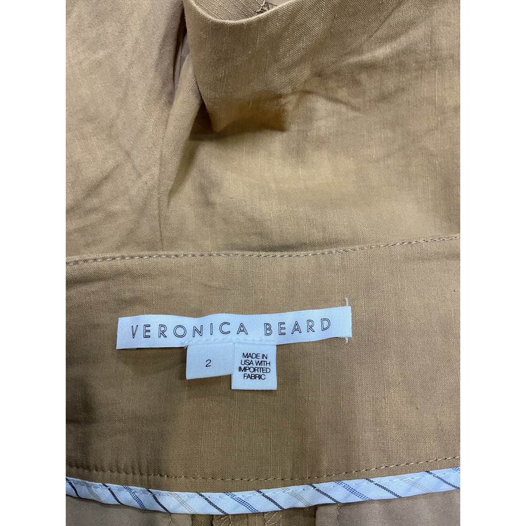 Veronica Beard 'Betty' Gold Linen Short Size 2