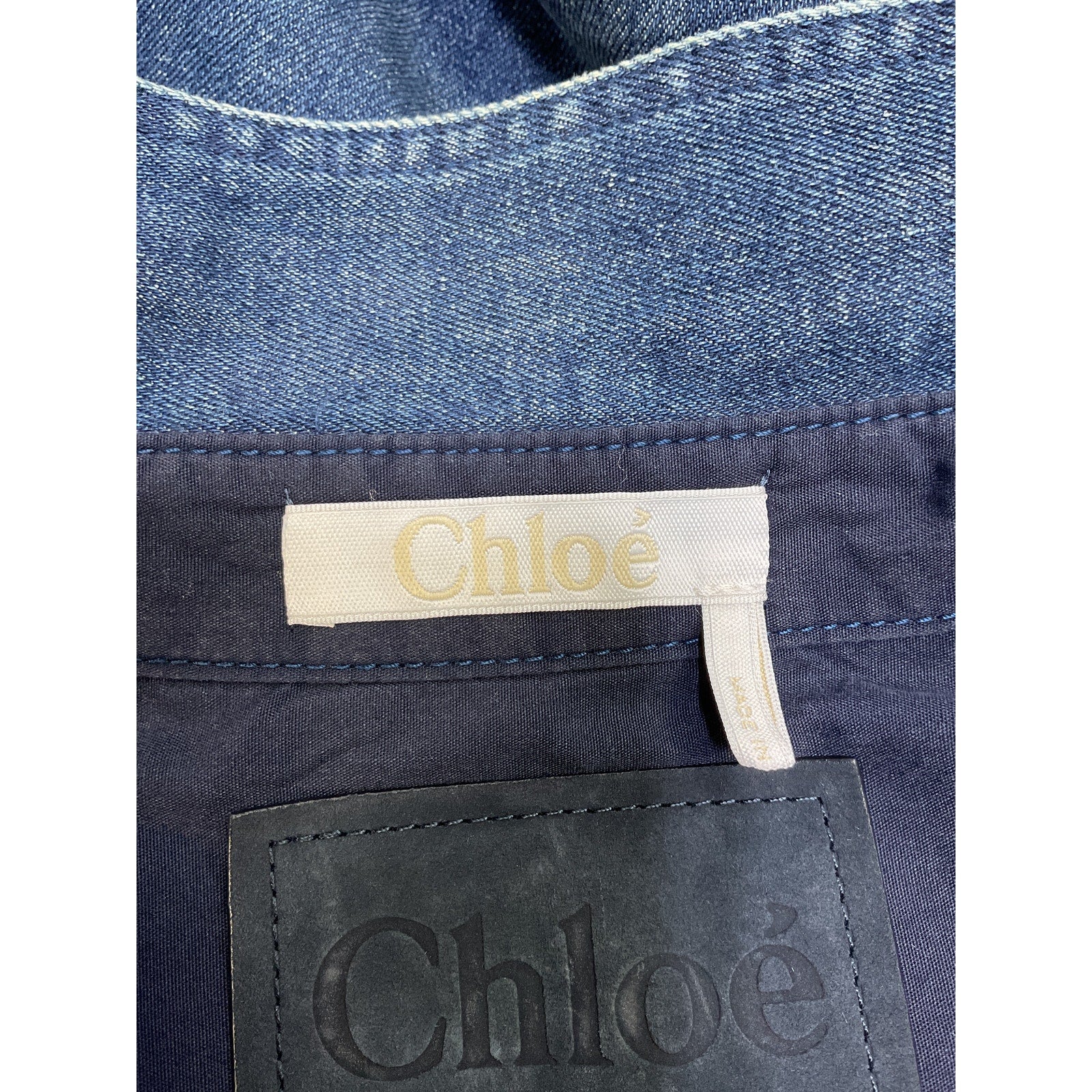 Chlo� Stretch Blue Cotton Denim Top Size 38