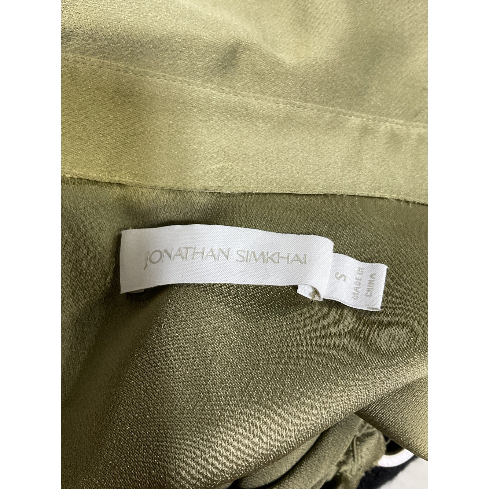 Simkhai 'Roma' Green Satin Mini Dress Size S