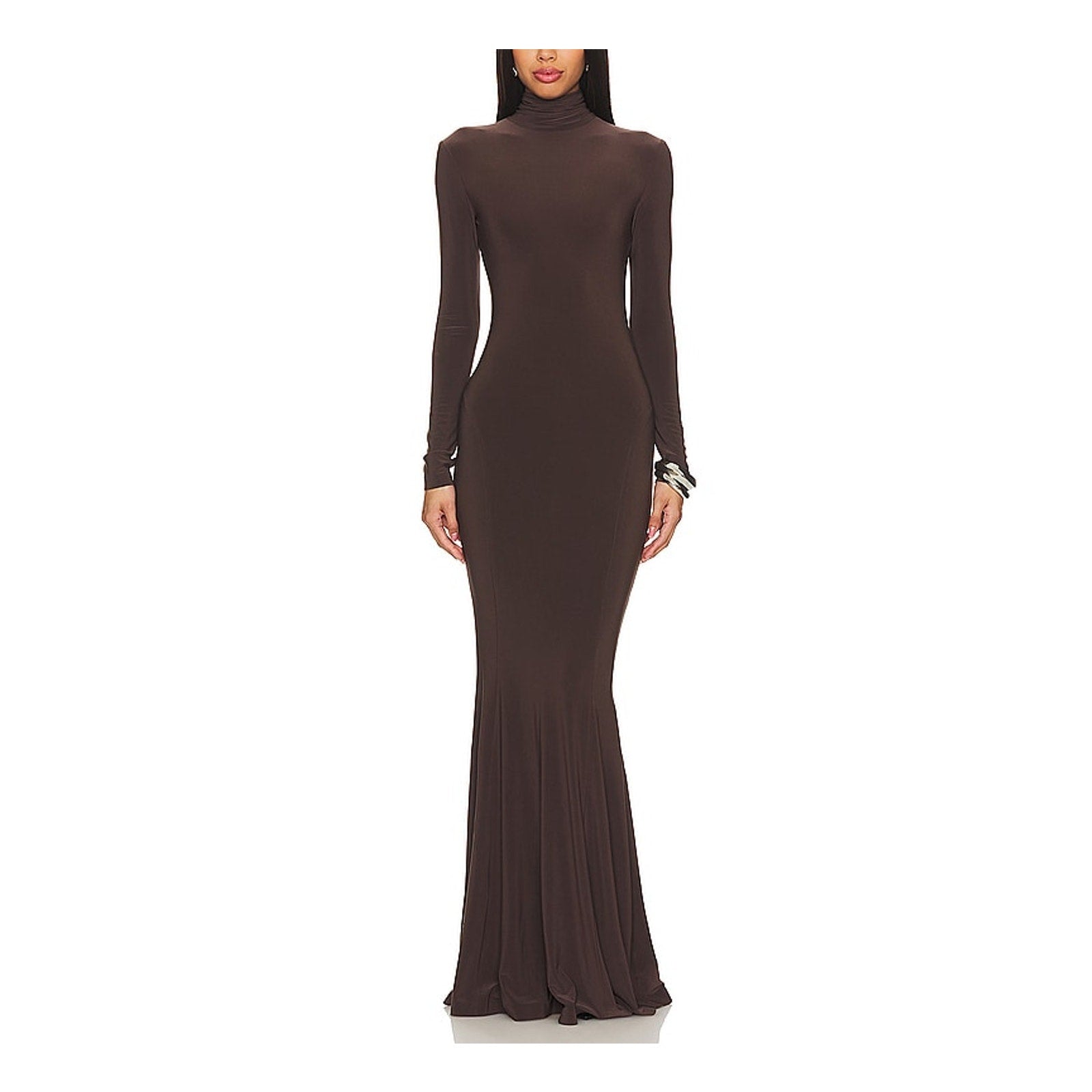 Norma Kamali x Revolve 'Fishtail' Brown Polyester Gown Size S