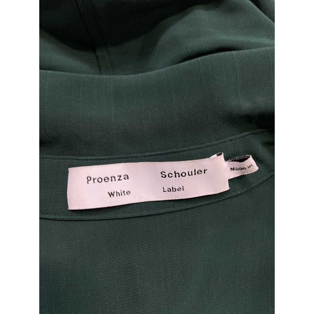 Proenza Schouler 'Matte' Green Long Sleeve Crepe Button Down Size 2