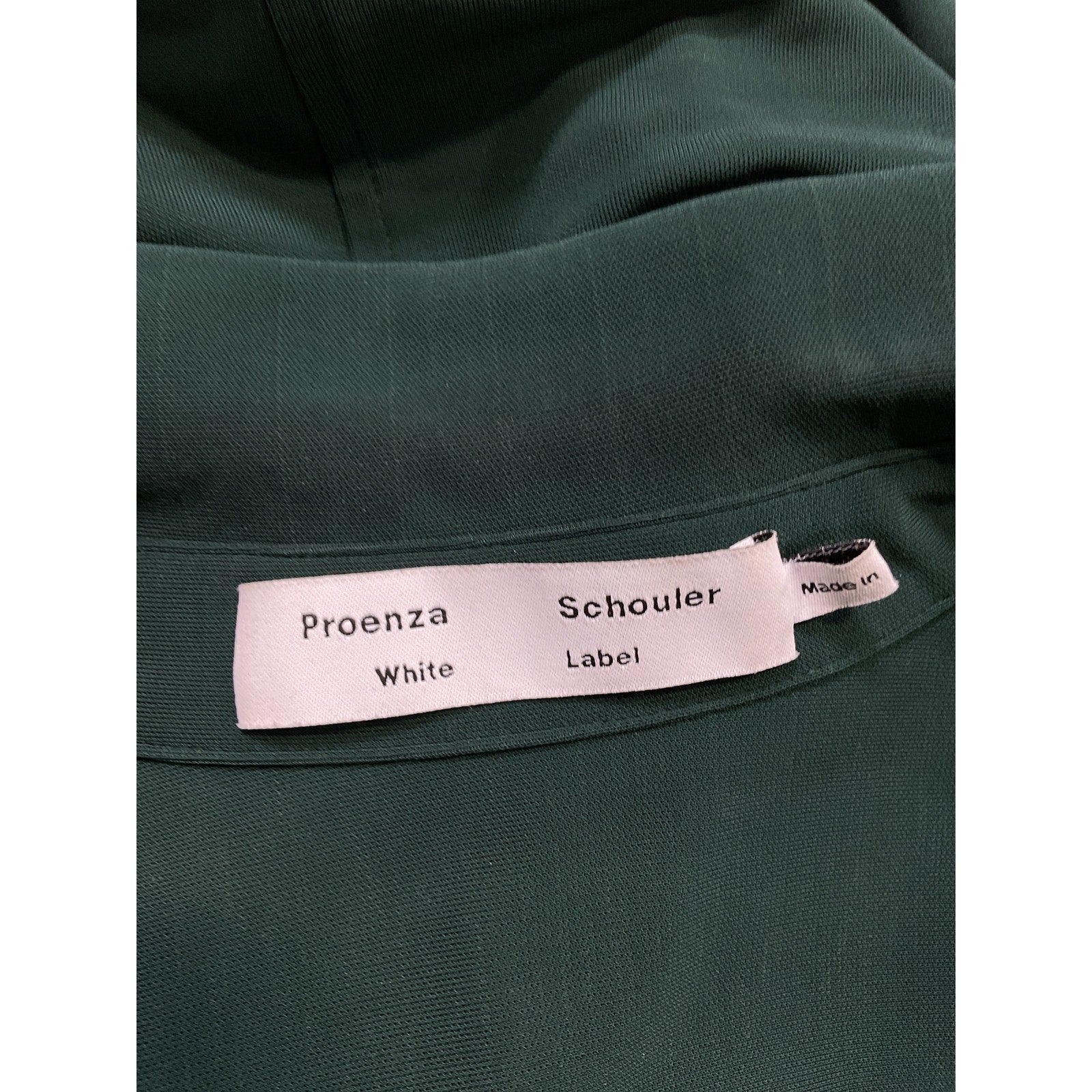 Proenza Schouler 'Matte' Green Long Sleeve Crepe Button Down Size 2