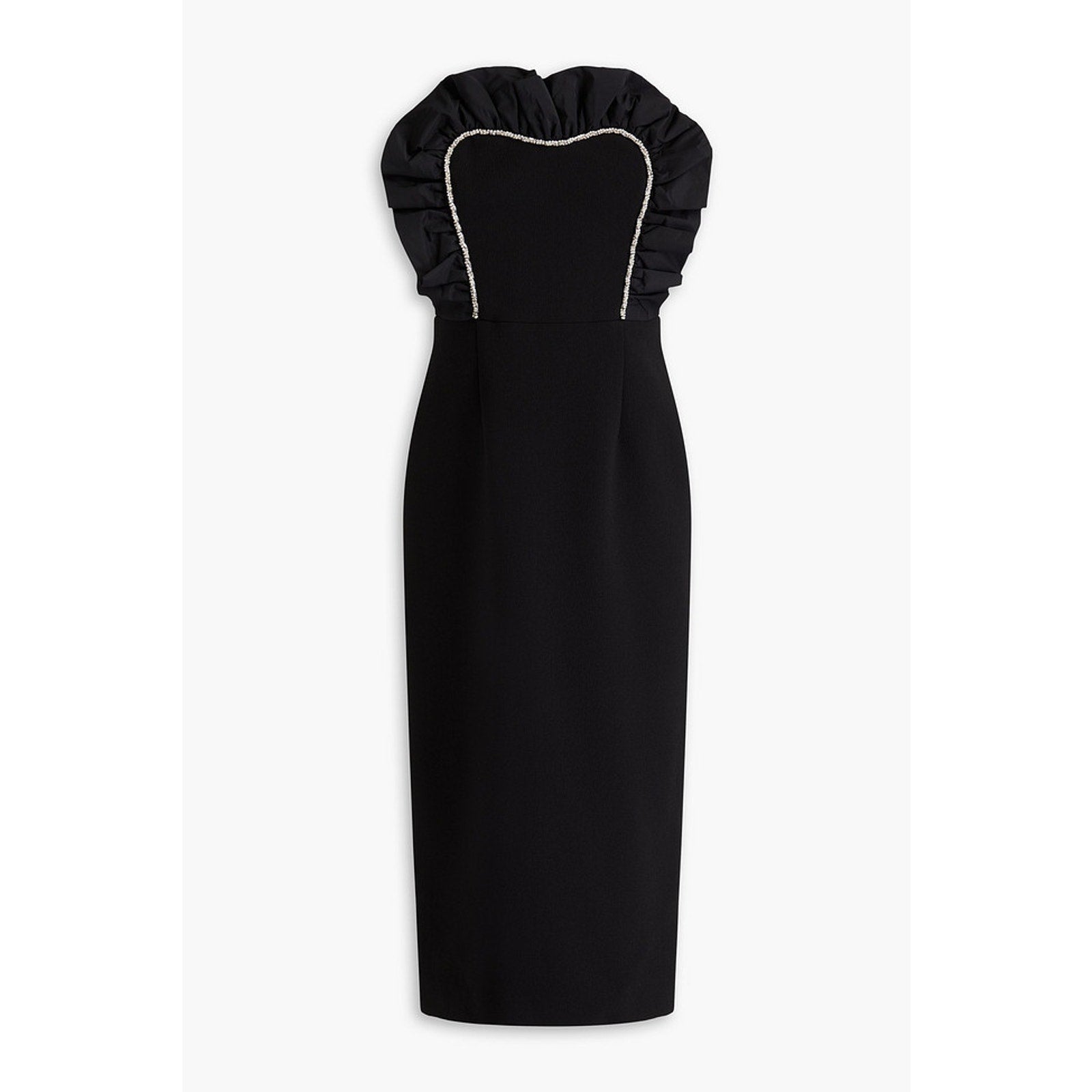 Rebecca Vallance 'Katie' Black Strapless Crystal-Embellished Crepe Midi Dress Size 4