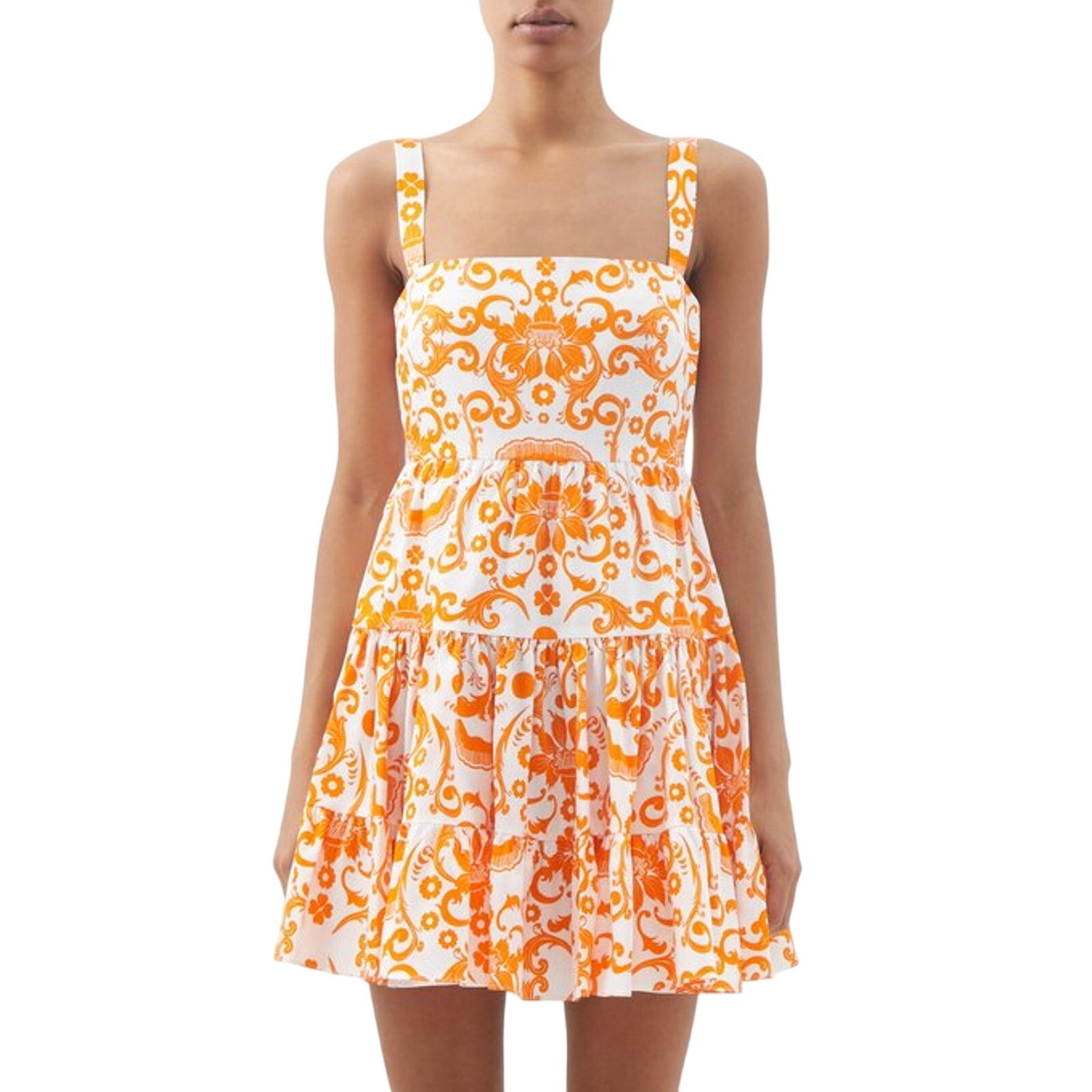 Borgo De Nor 'Freddie' Orange Cotton Printed Mini Dress Size 6