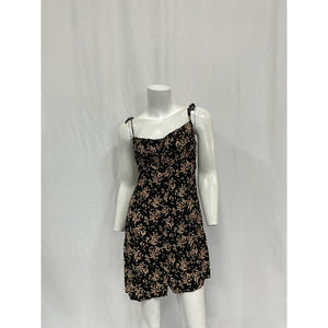 Ba&Sh 'Volver' Black Viscose Floral Print Mini Dress Size S