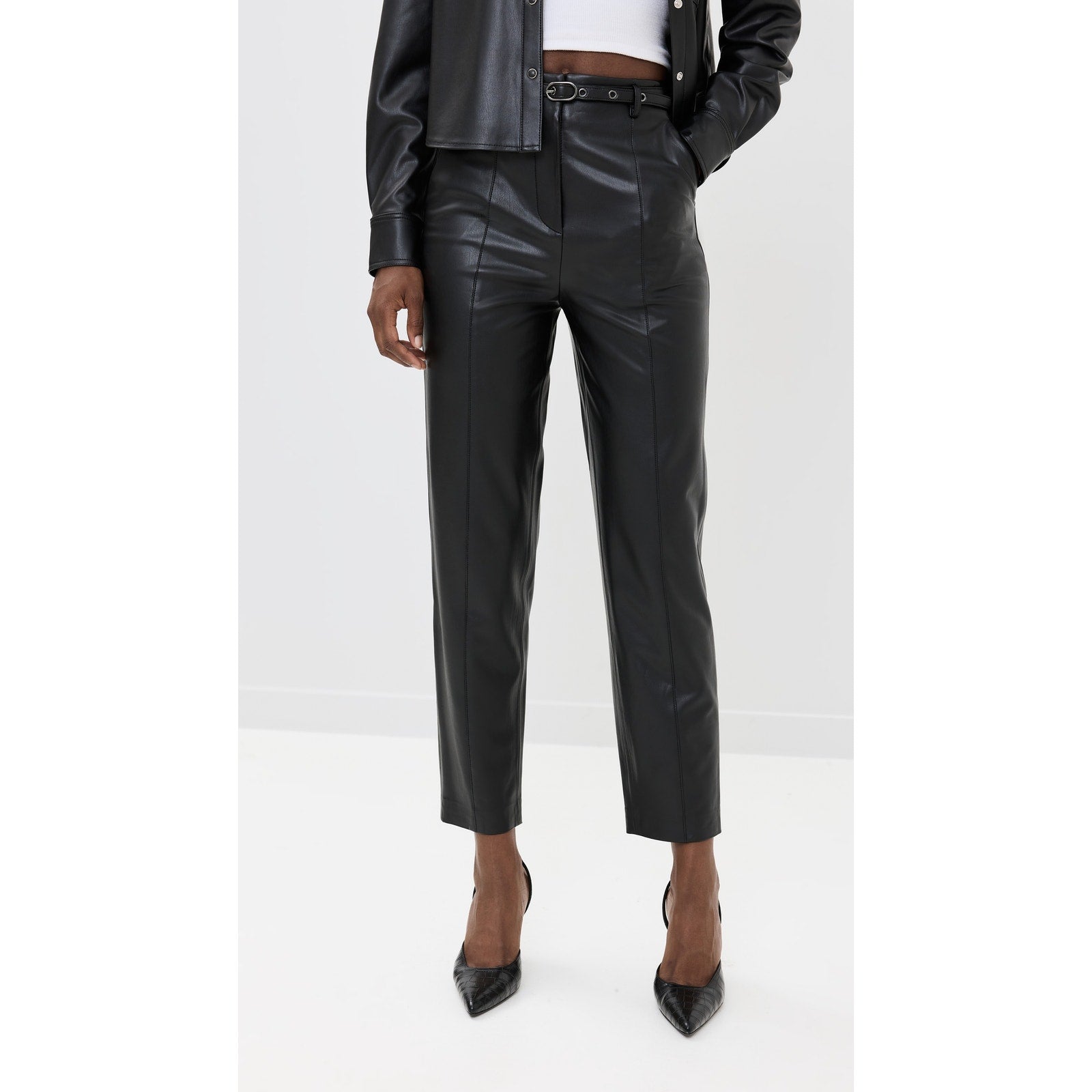 Veronica Beard 'Analise' Black Faux Leather Pants Size 6