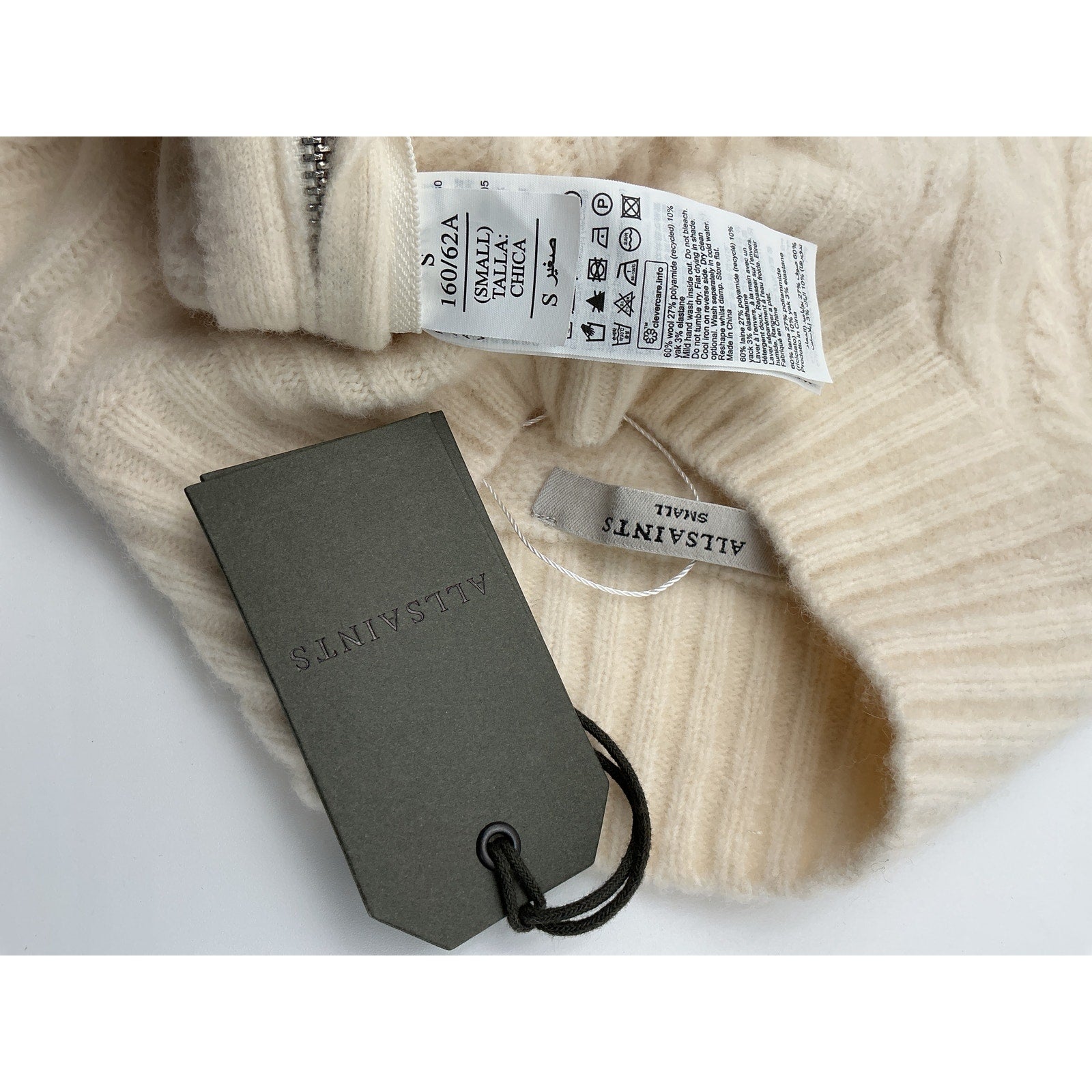 Allsaints 'Arvid' Beige Wool Oversized Tank Top Size S