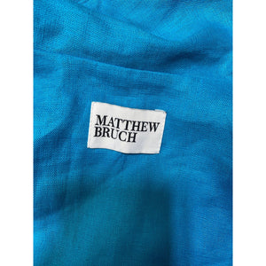Matthew Bruch Blue Linen Vest With Triangle Top Size S