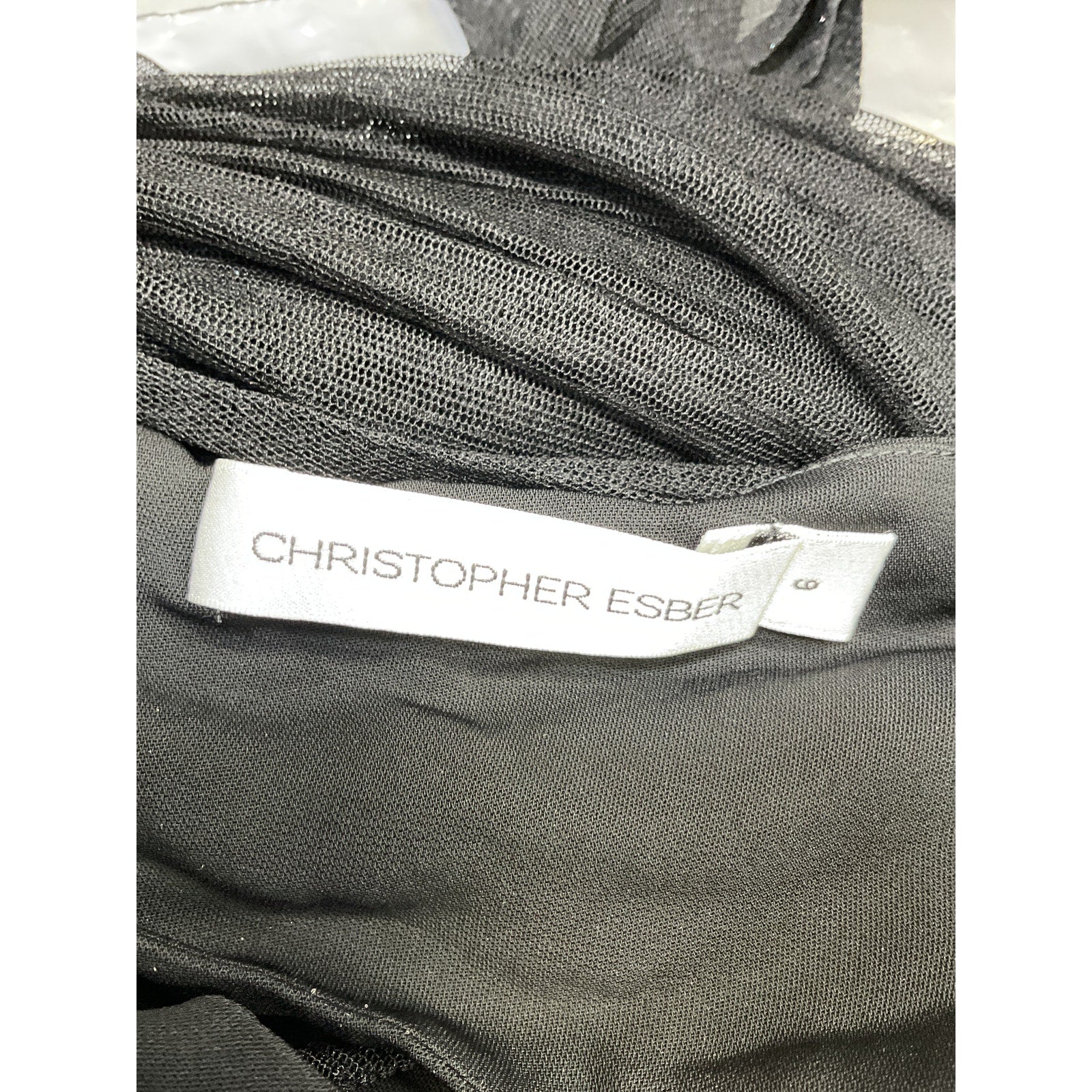 Christopher Esber 'Veiled' Black Off Shoulder Wrap Top Size 2