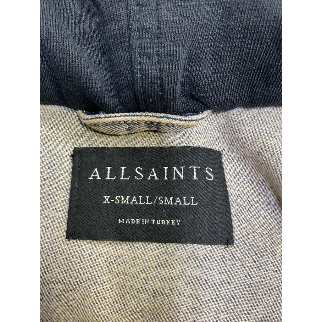 Allsaints 'Milena' Blue Cotton Hooded Jacket Size XS / S