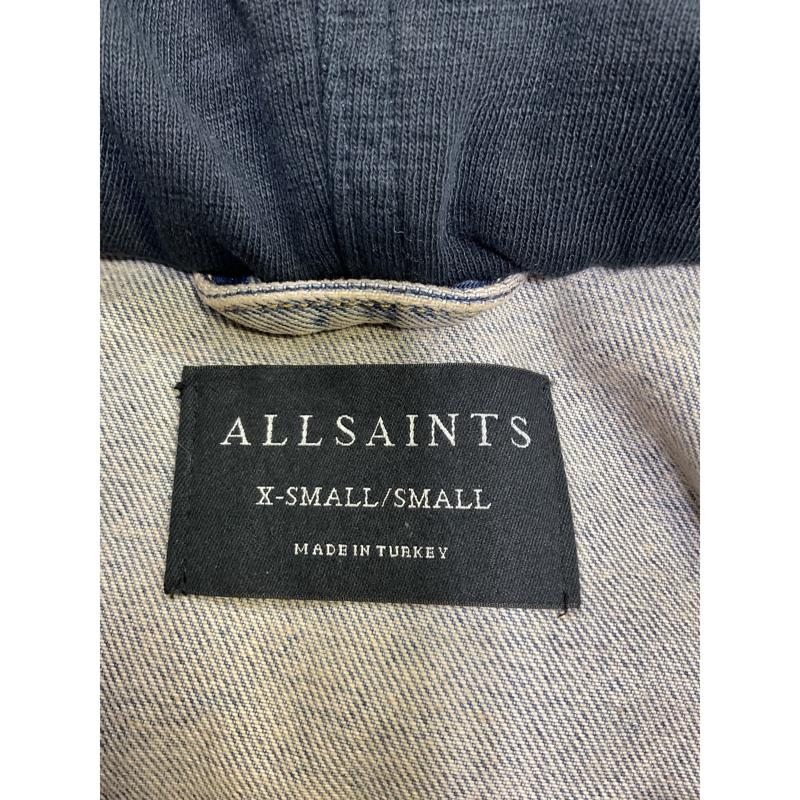 Allsaints 'Milena' Blue Cotton Hooded Jacket Size XS / S