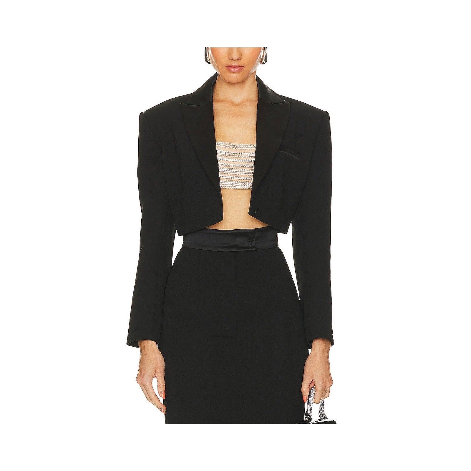 Sau Lee 'Indya' Black Crepe Blazer Size 0