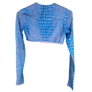 Alex Perry Vibrant Blue Deren Crop Top Size US 4/ UK 8