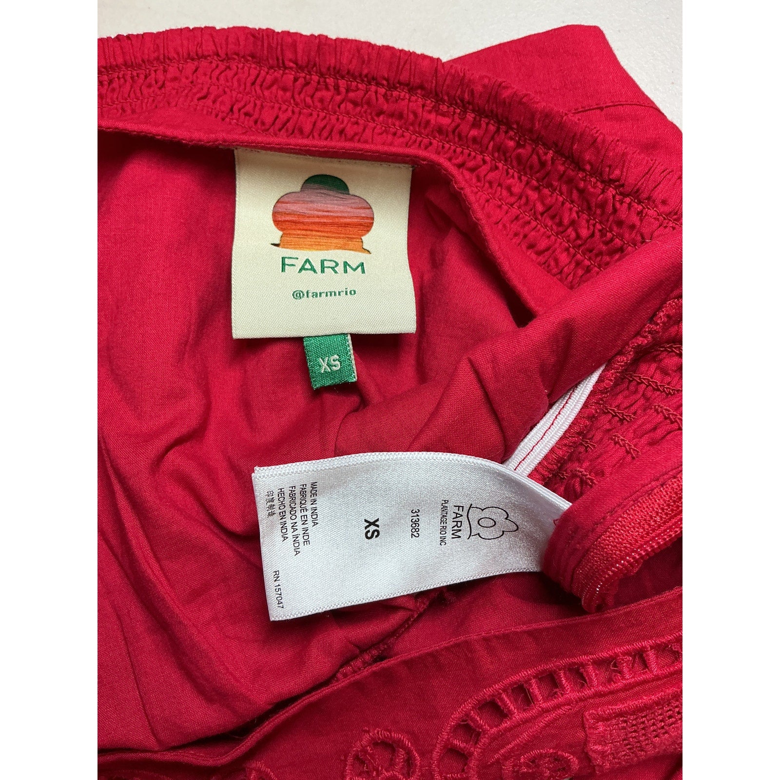 Farm Rio Lace Red Blouse Size XS