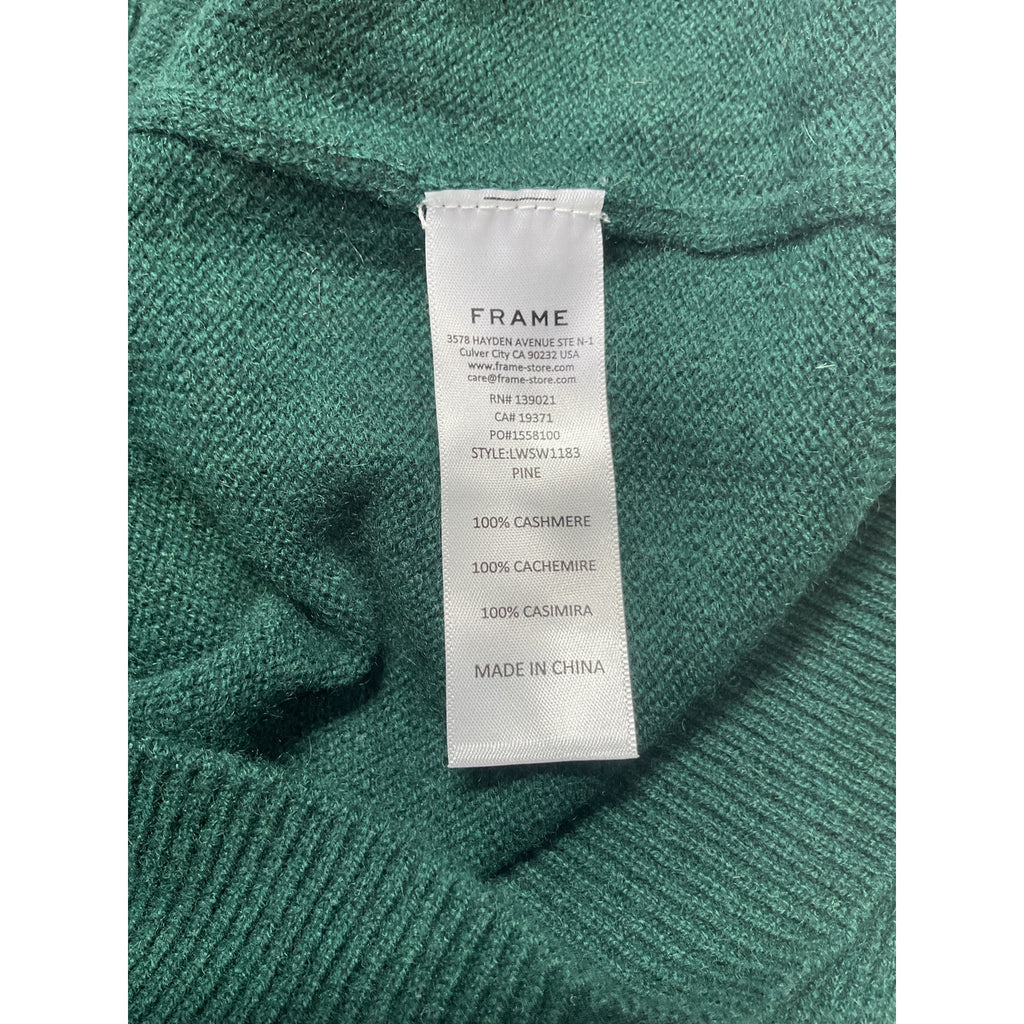 Frame Long Sleeve Green Cashmere Frankie Sweater Size XS