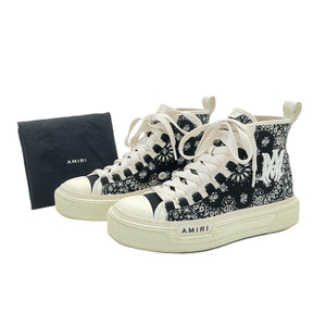 Amiri Patterned Black And White Bandana Court High Top Sneakers Size EU 38 / US 8