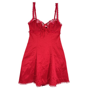 For Love & Lemons Lace Trimmed Red Evie Slip Dress Size XXS