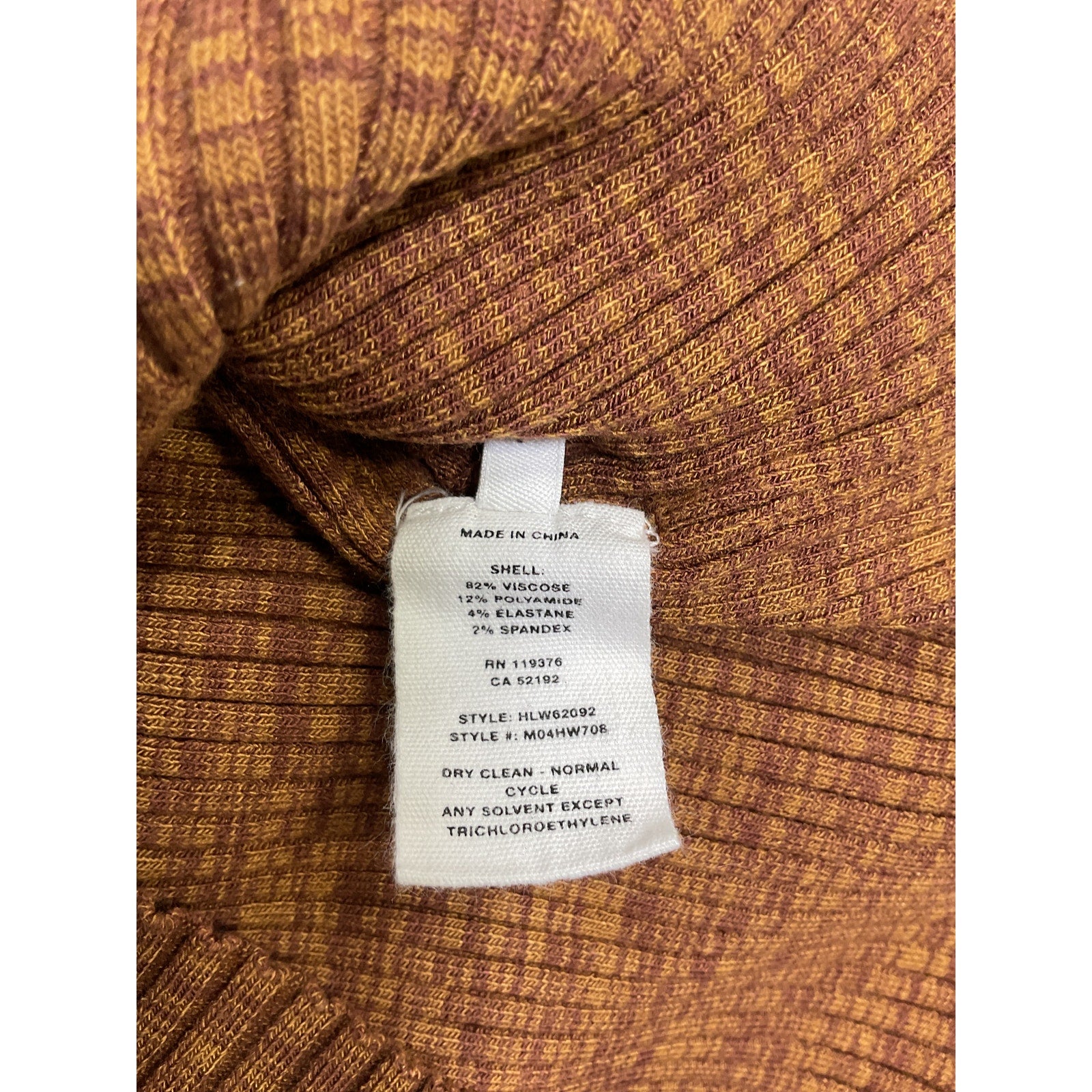 Helmut Lang 'Marl' Brown Viscose Rib Tank Top Size S