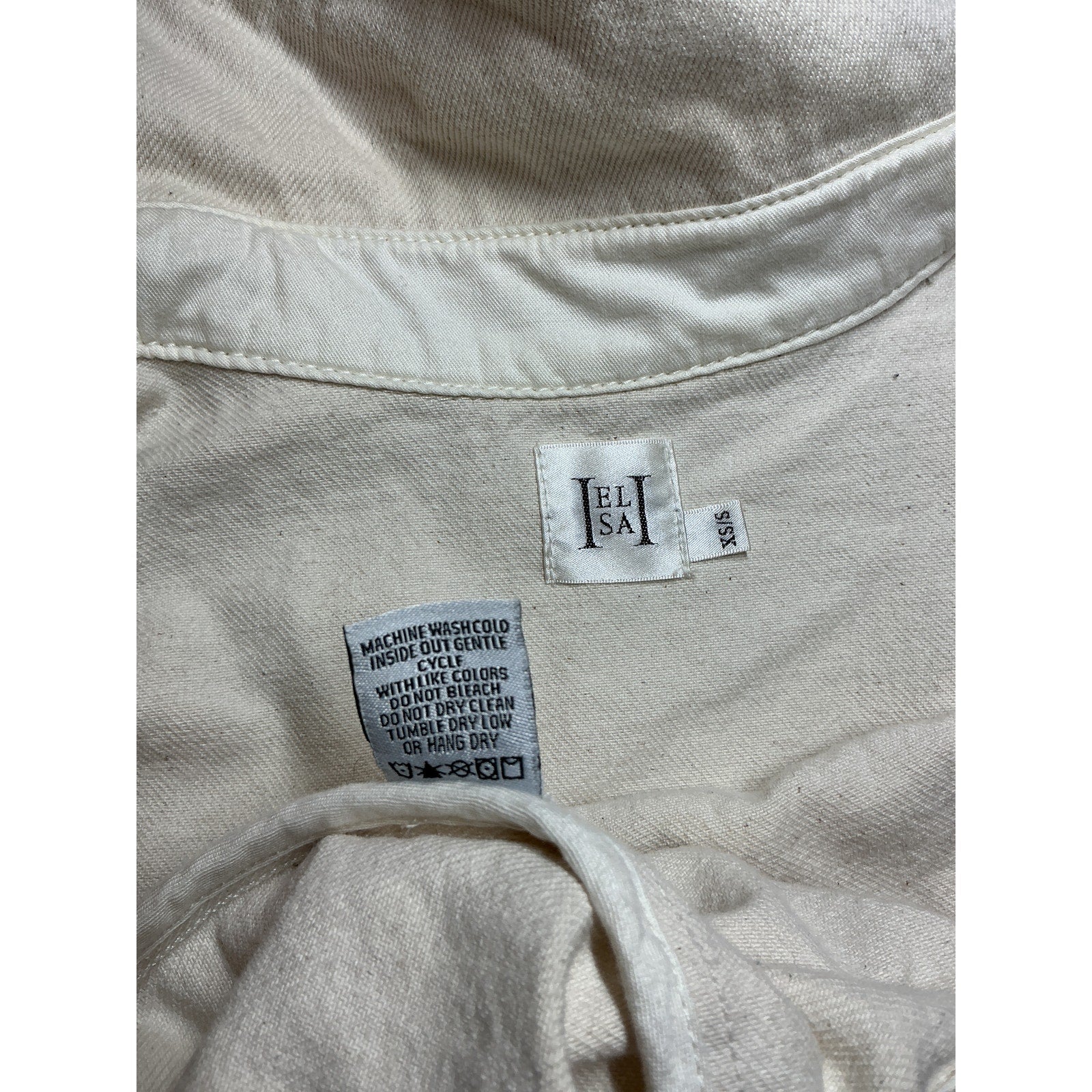 Helsa Denim White Overshirt Size XS