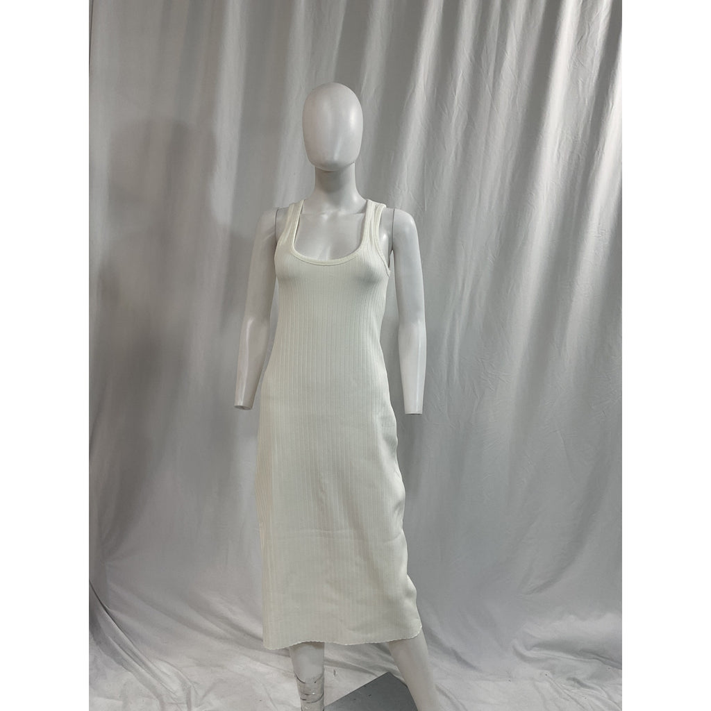 Vince Rib Scoop White Neck Dress Size S - NWT