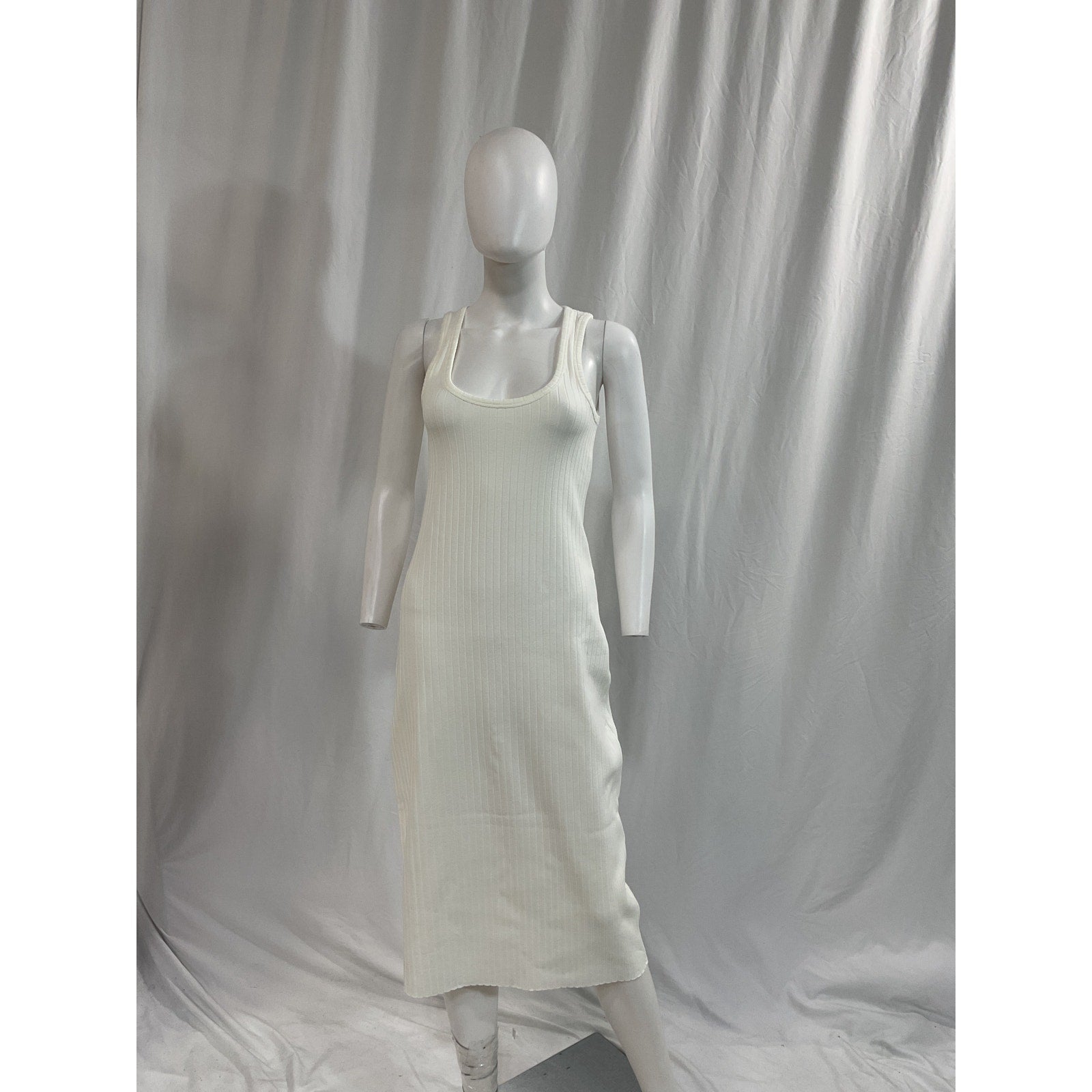 Vince Rib Scoop White Neck Dress Size S - NWT