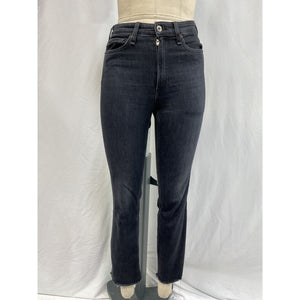 Rag & Bone 'Nina' Black High Waist Ankle Flare Jeans Size 24