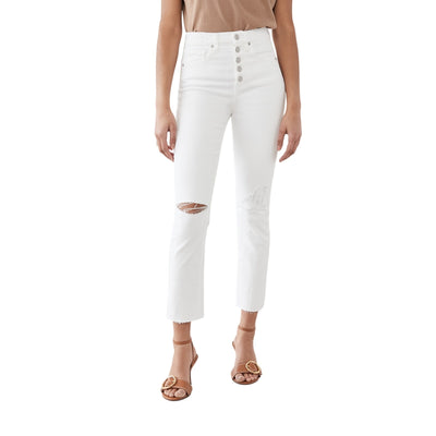 Veronica Beard High Rise Slim Straight White Ryleigh Size 25 Cotton Blend Denim Jeans