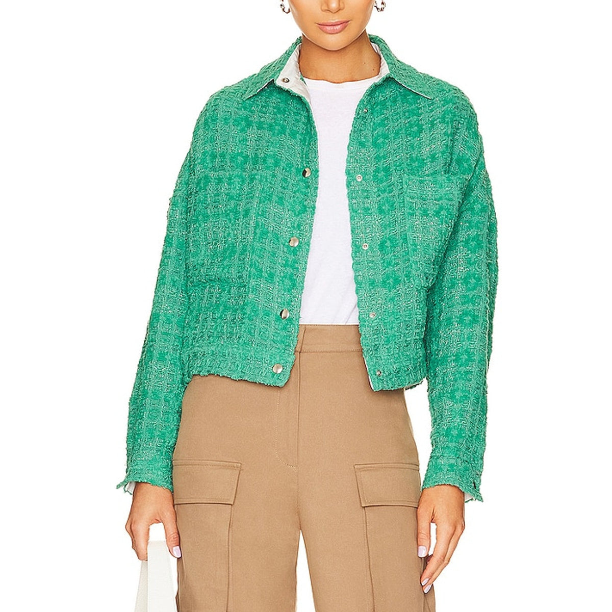 Iro 'Ezro' Green Tween Shacket Shirt Jacket Size 34