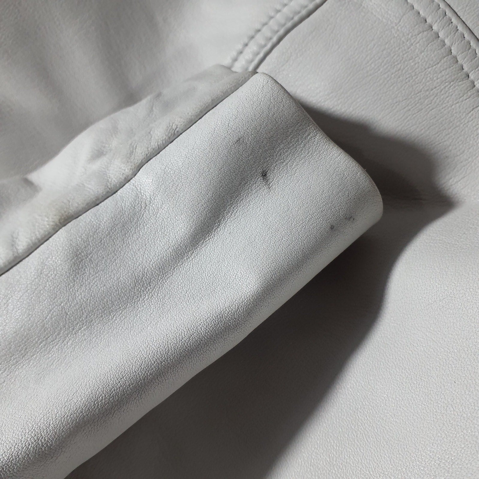 Allsaints 'Elora' White Leather Biker Jacket Size 2
