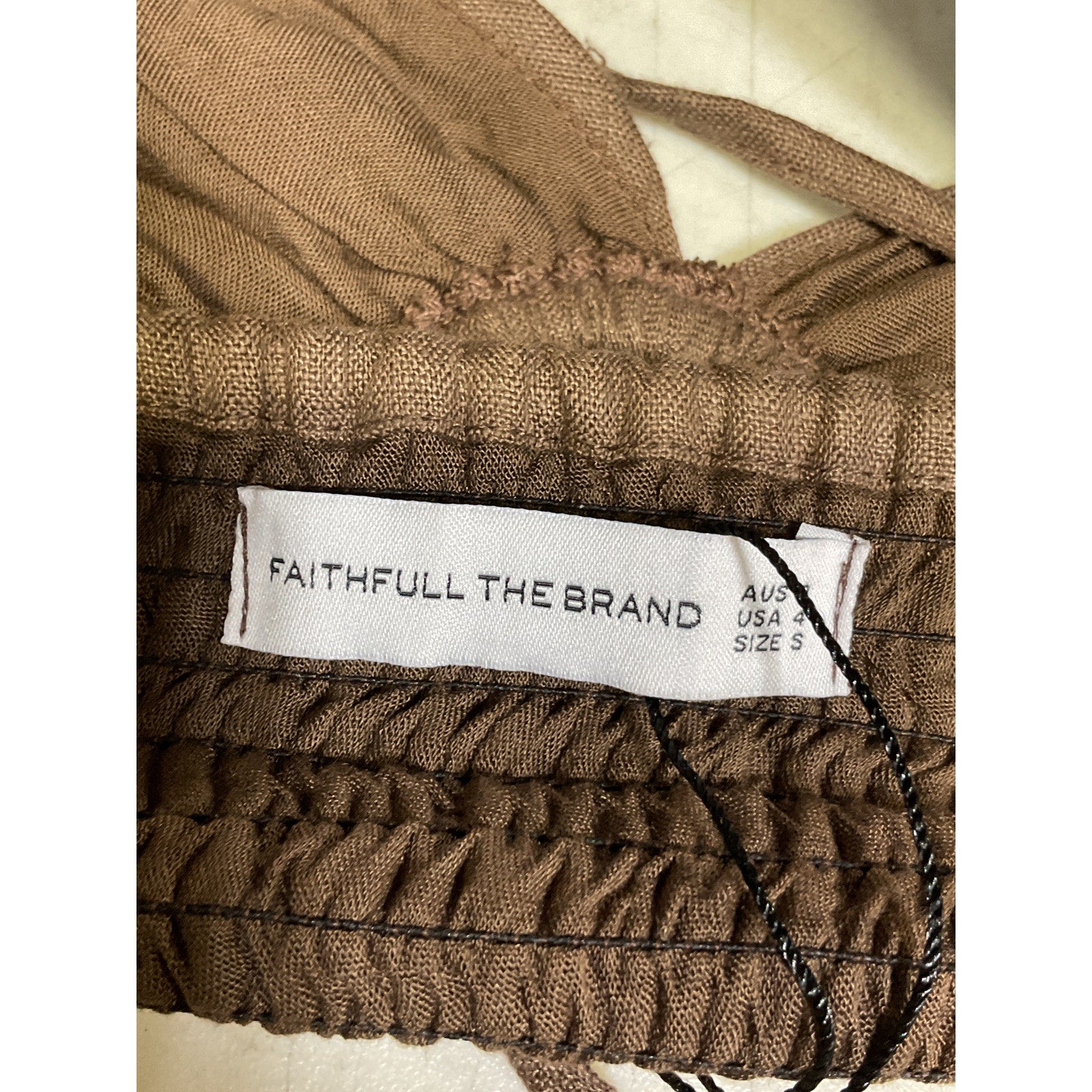 Faithfull The Brand 'Cyprus' Brown Halterneck Linen Top Size S