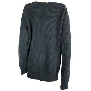 Marni Ribbed Black Whipstitch V-Neck Cardigan Size 48
