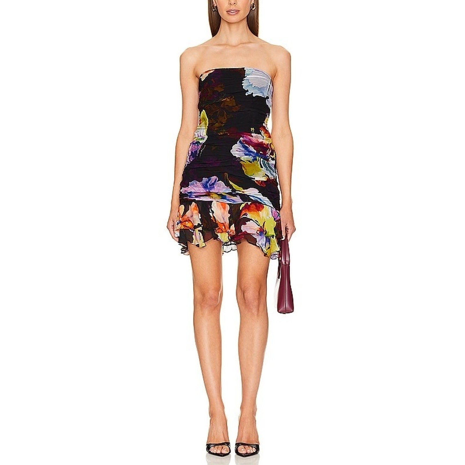 Rococo Sand Black Chiffon Mini Dress Size XS