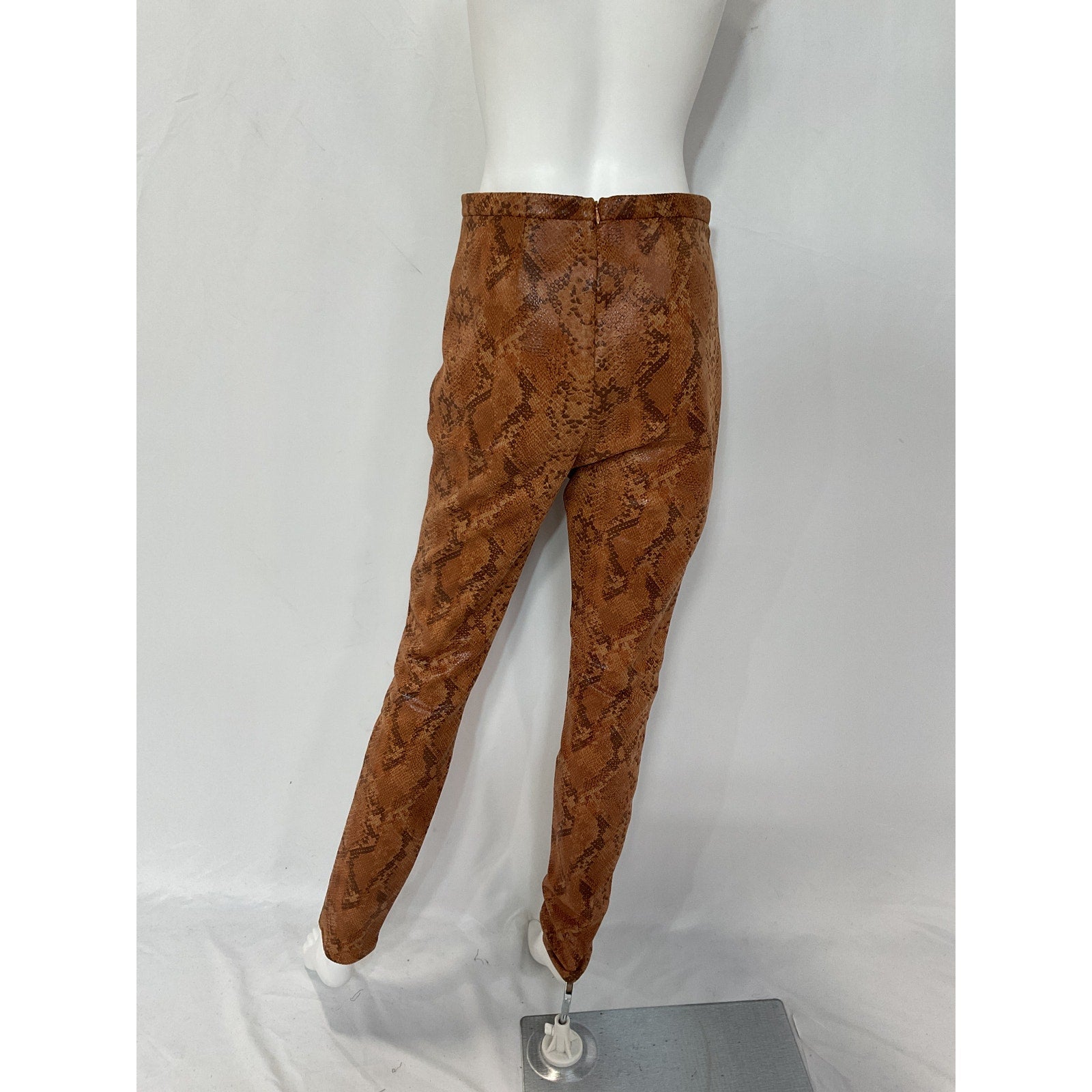 Michael Costello 'Lexington' Tan Snakeskin Embossed Faux Leather Pant Size M