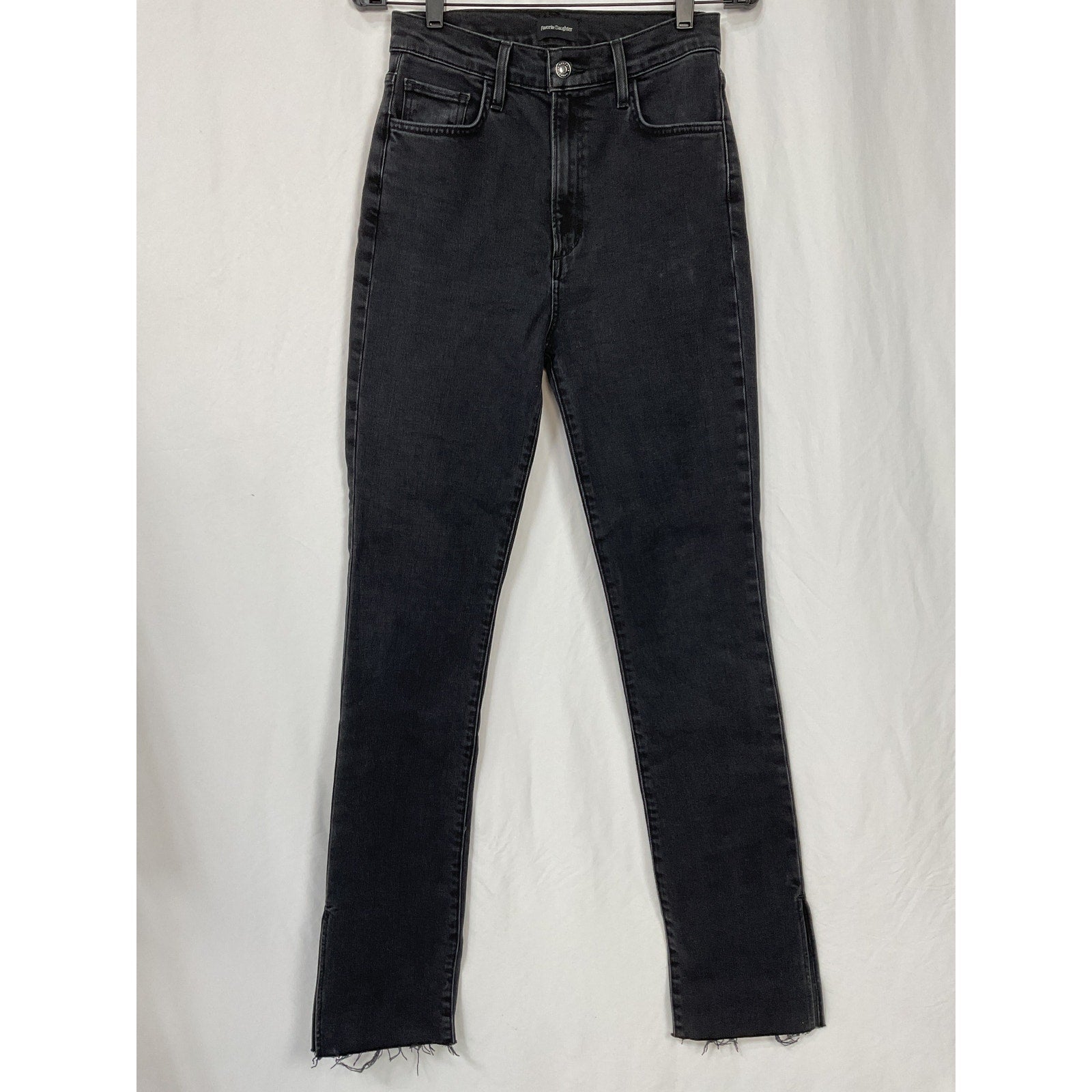 Favorite Daughter 'Valentina' Black Cotton Super High Rise Tower Denim Jean Size 28