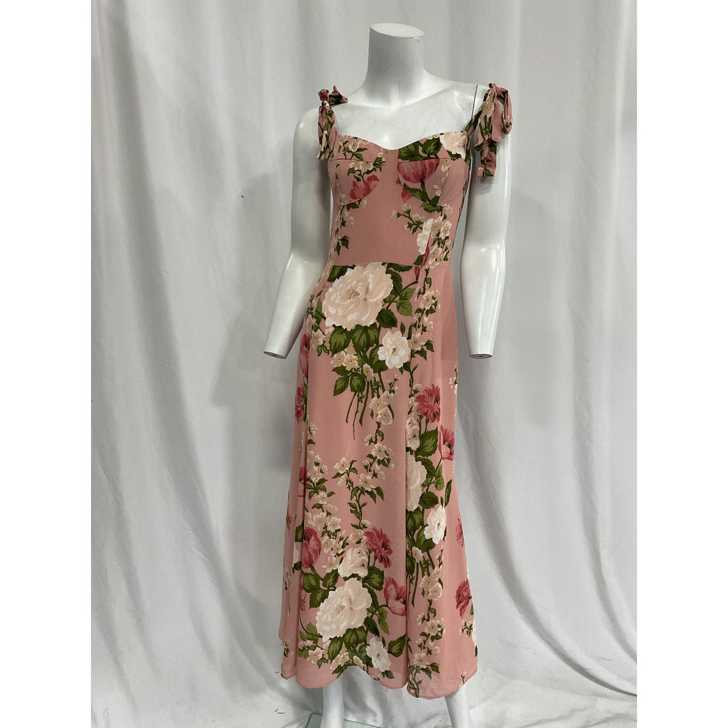 Reformation 'Nadira' Pink Tie Strap Dress Size 4