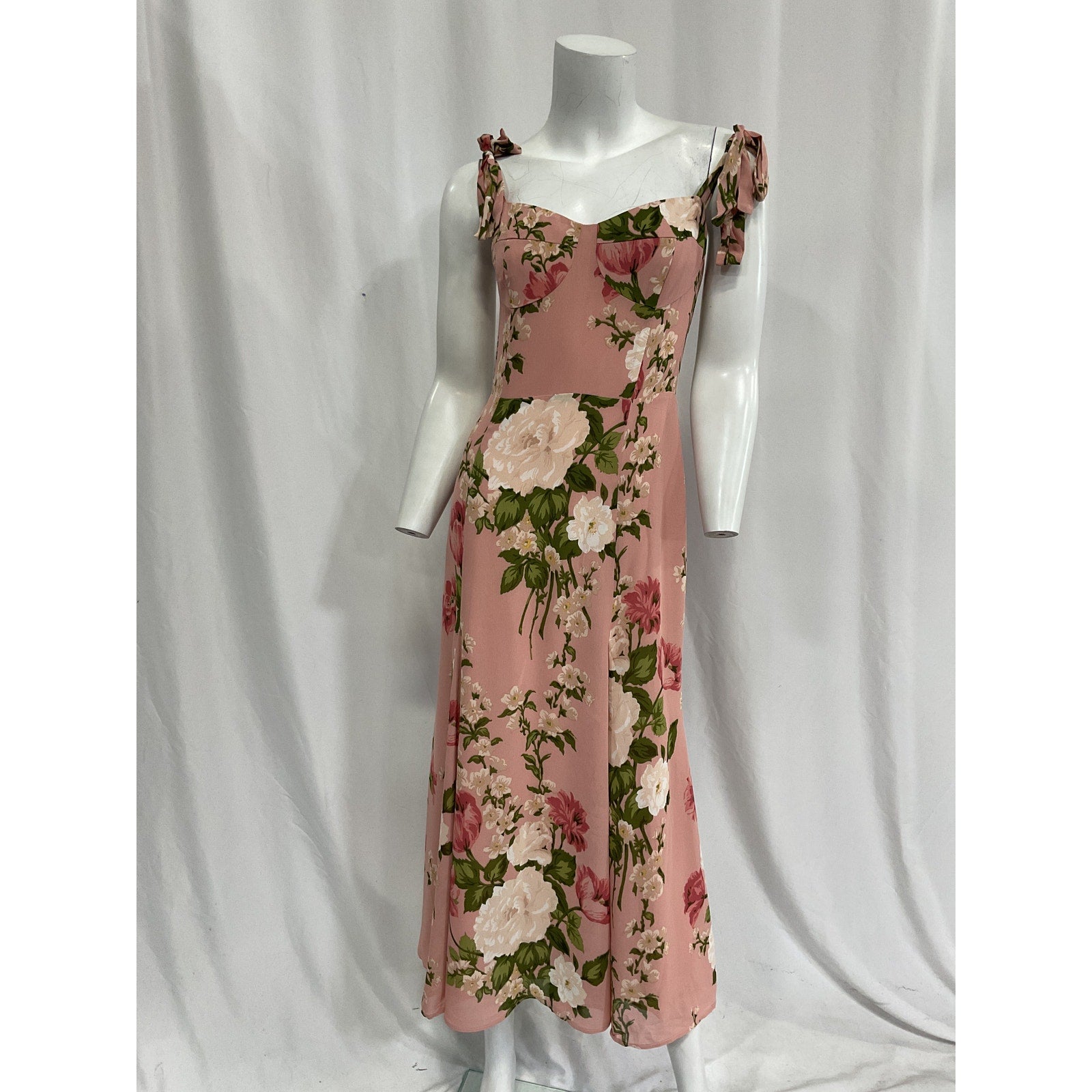 Reformation 'Nadira' Pink Tie Strap Dress Size 4