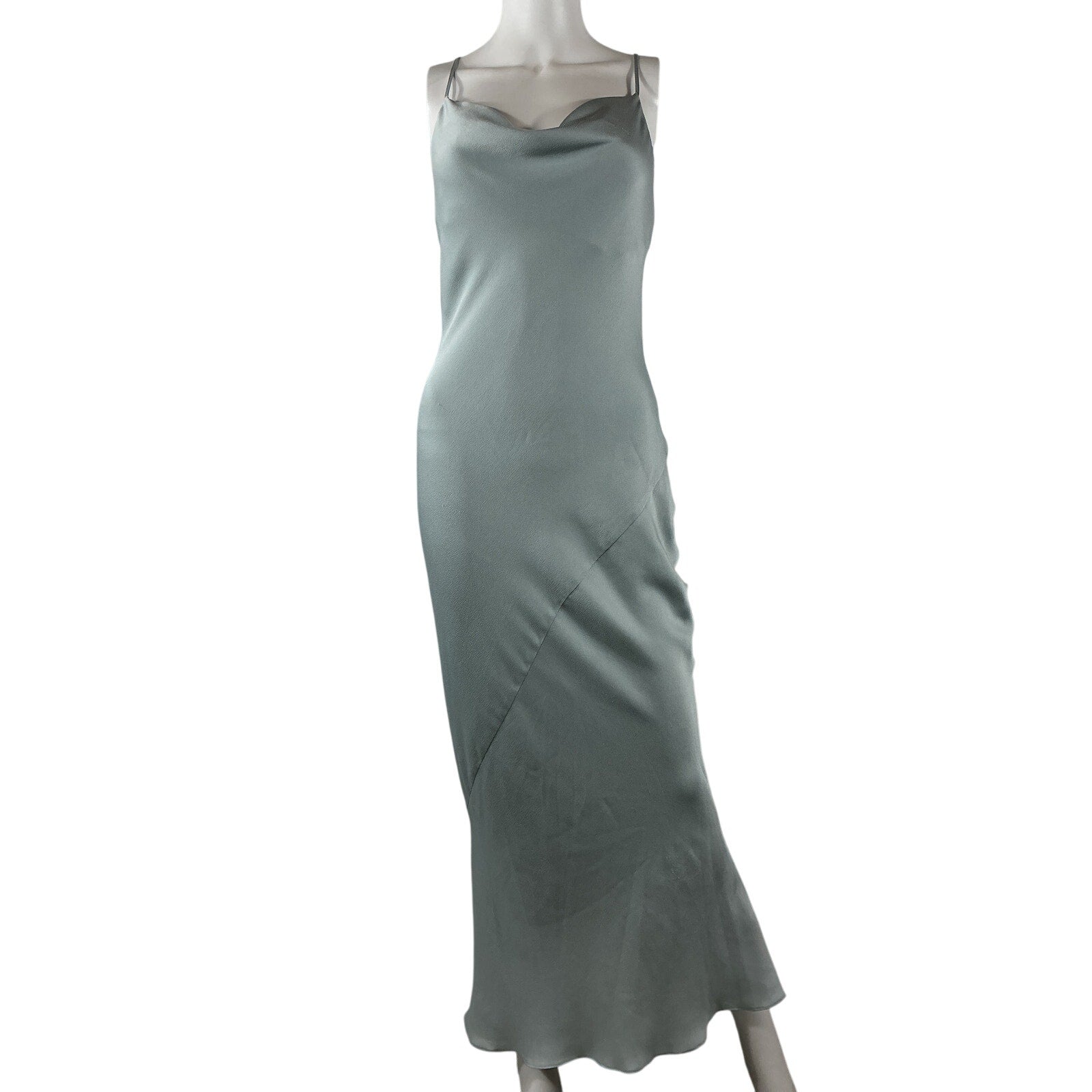 Shona Joy 'Luxe' Blue Polyester Bias Cowl Slip Dress Size US 2