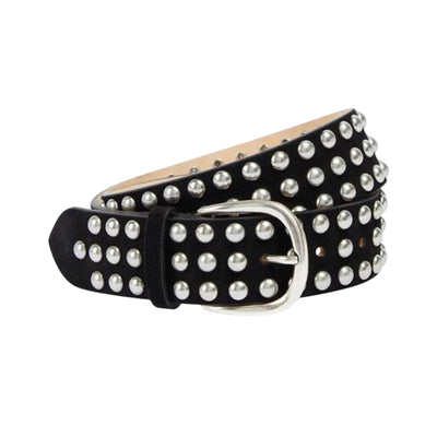 Isabel Marant Studded Black Suede Leather Ilo Belt Size 75cm