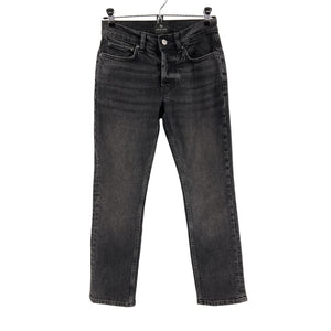 Anine Bing Classic Iron Black Nix Straight Leg Denim Jeans Size 25