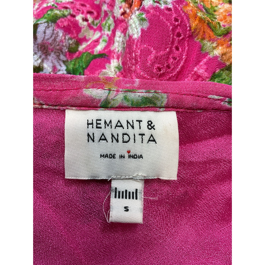 Hemant And Nandita Pink Viscose Short Dress Size S