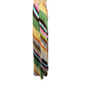 Christopher John Rogers Vibrant Multicolor Bias Maxi Skirt Size 2