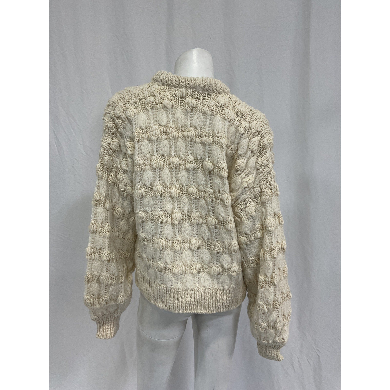 Frame 'Popcorn' White Wool Stripe Sweater Size S