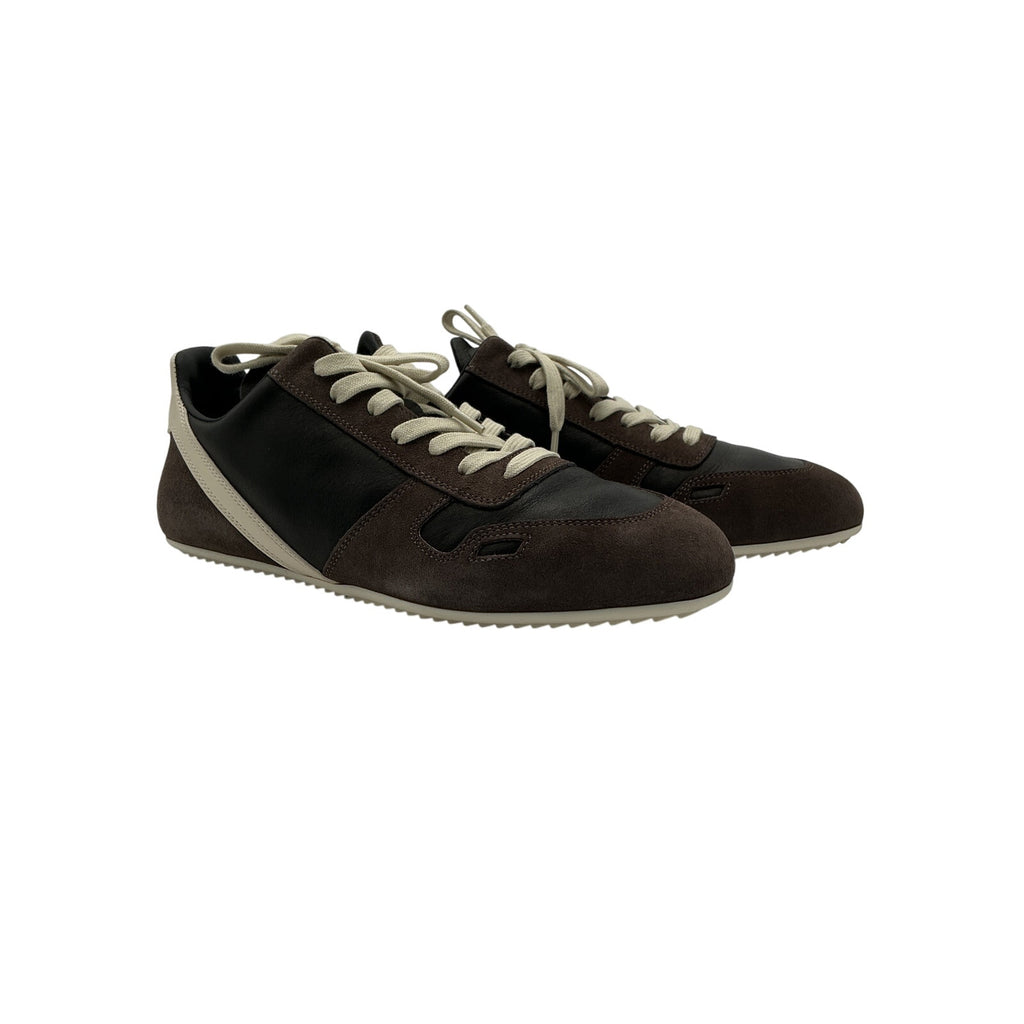 Rick Owens Brown Suede And Leather Sneakers Size 9