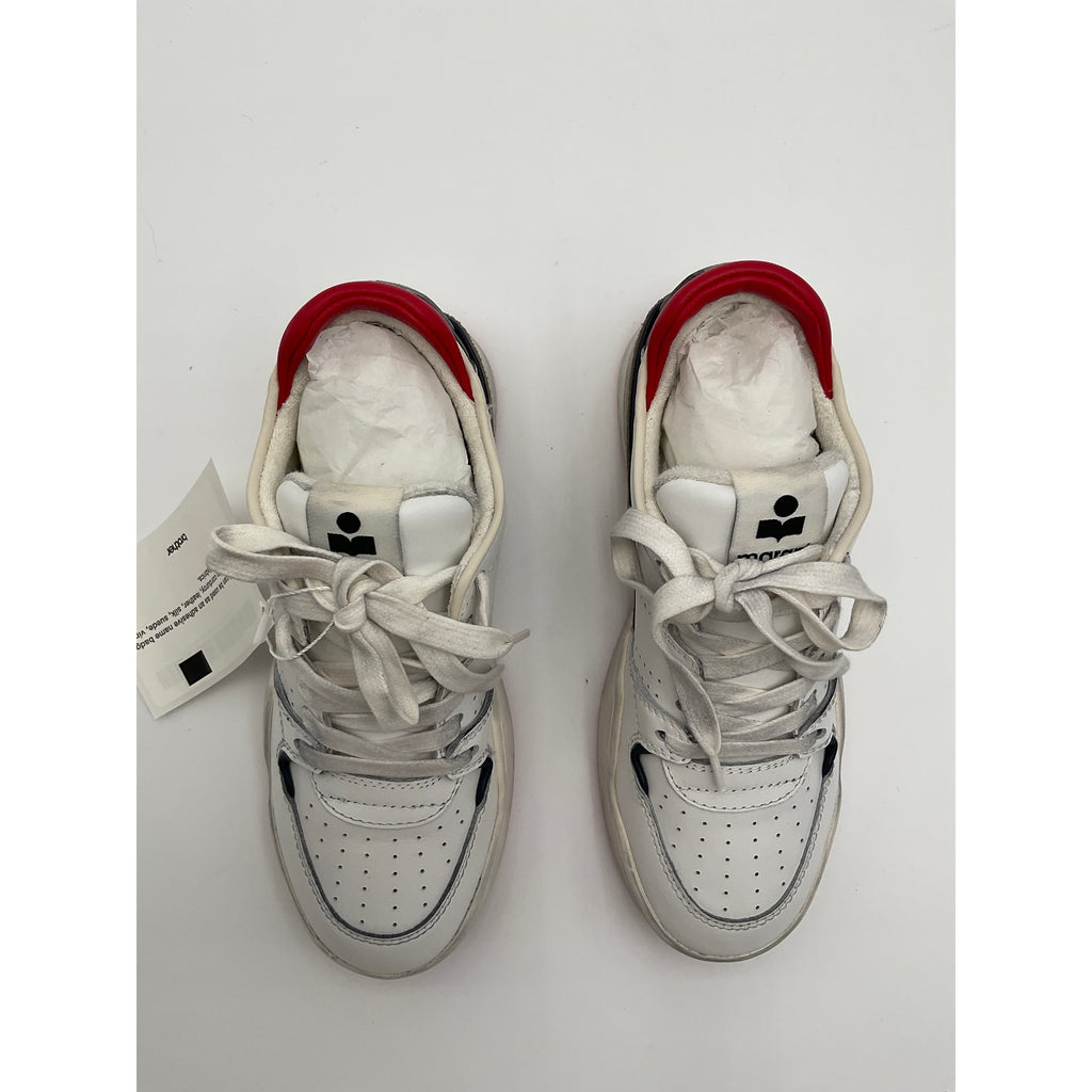 Isabel Marant 'Emree' White Leather Classic Stadium Sneaker Size 7