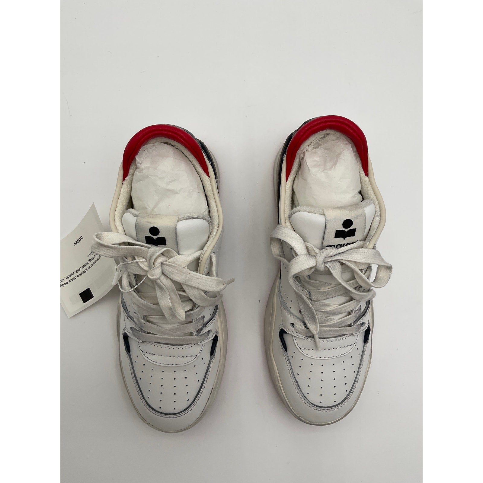 Isabel Marant 'Emree' White Leather Classic Stadium Sneaker Size 7