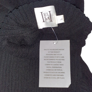 Helsa Ribbed Black Molly Sleeveless Top Size L