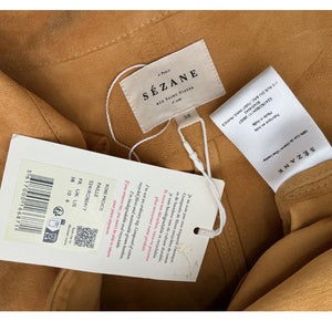 Sézane Suede Yellow Medicis Minidress Size 6