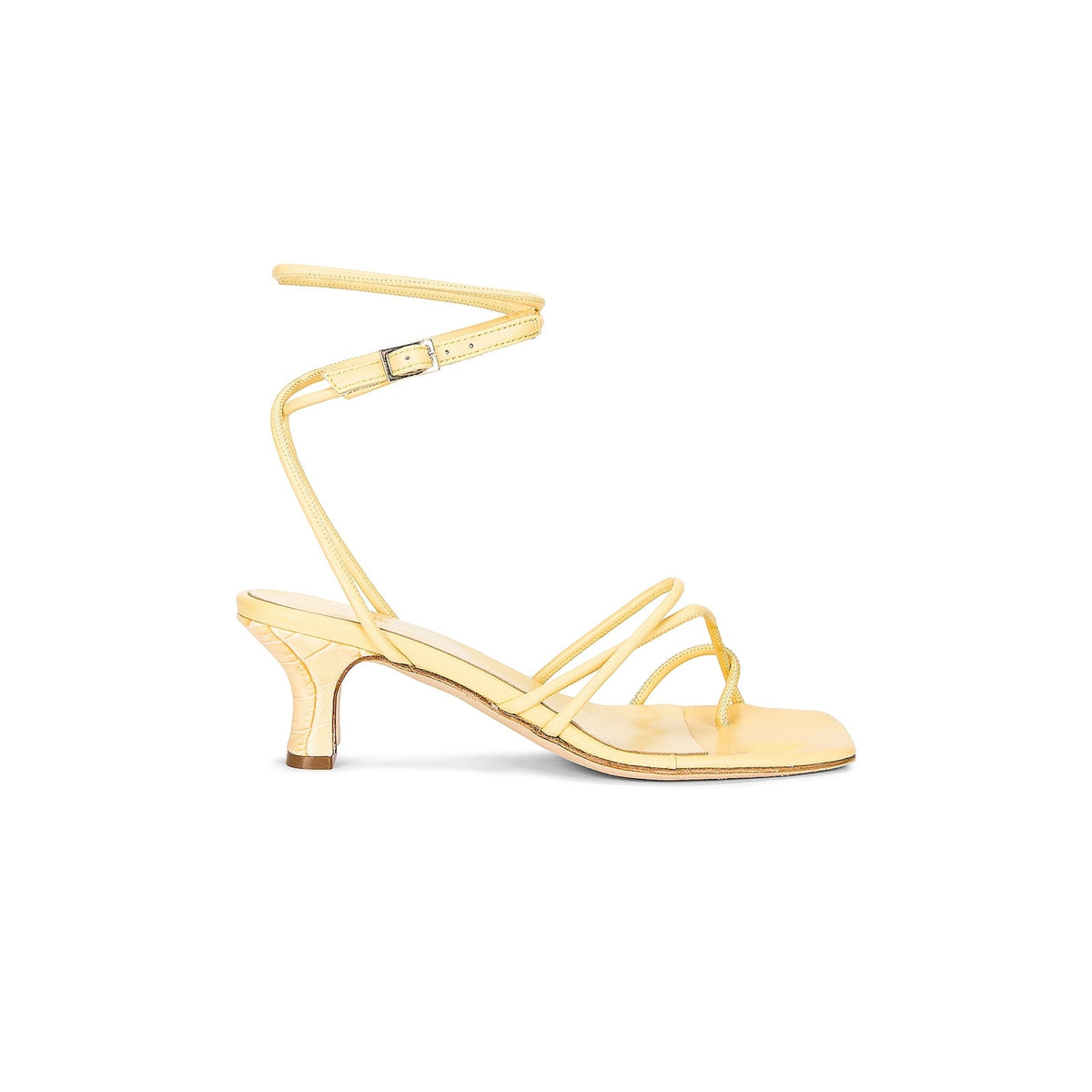 Paris Texas 'Betty' Tan Leather Buckle Sandal Size 9